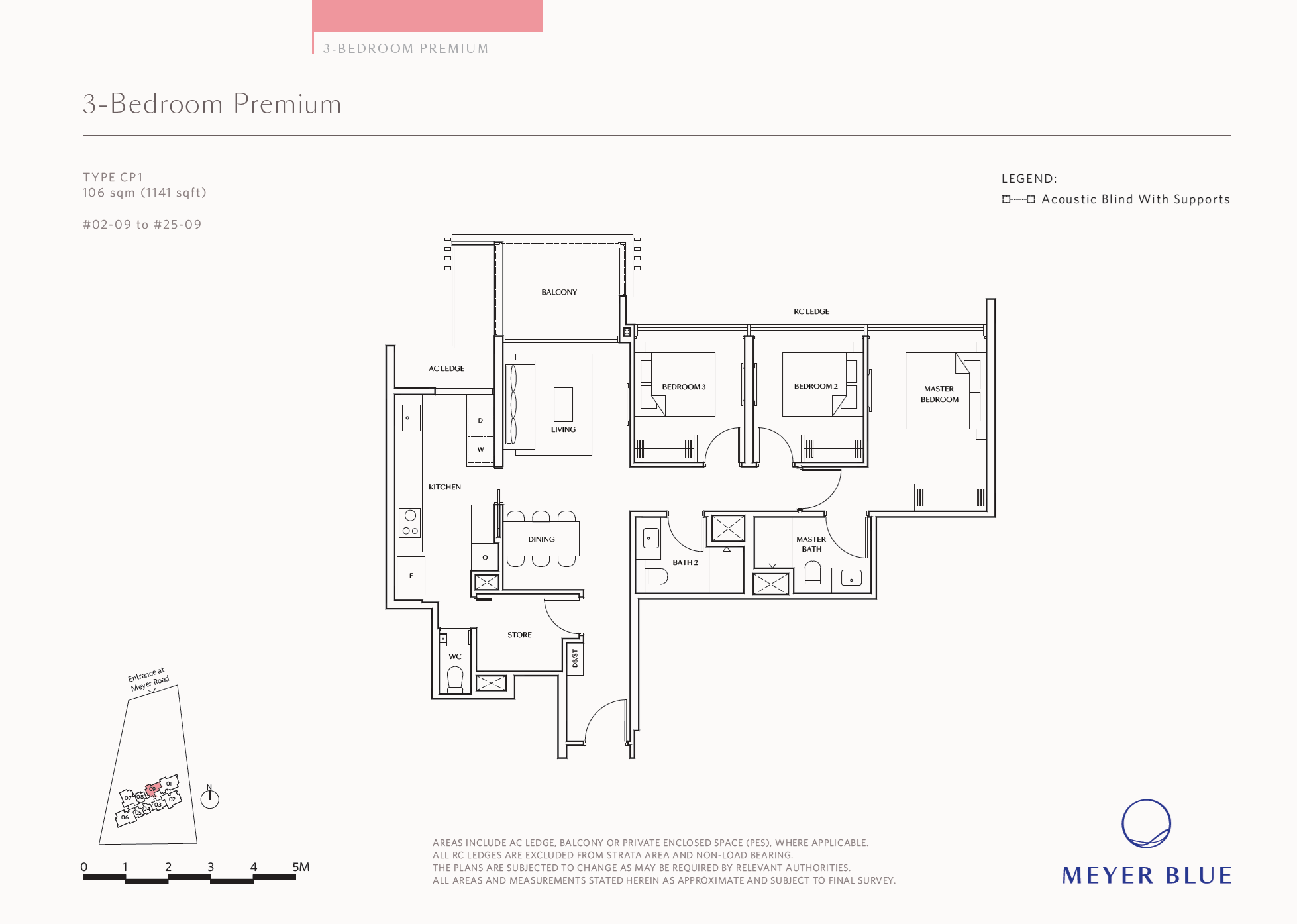 Meyer Blue 1 Bedroom Floor Plan 7